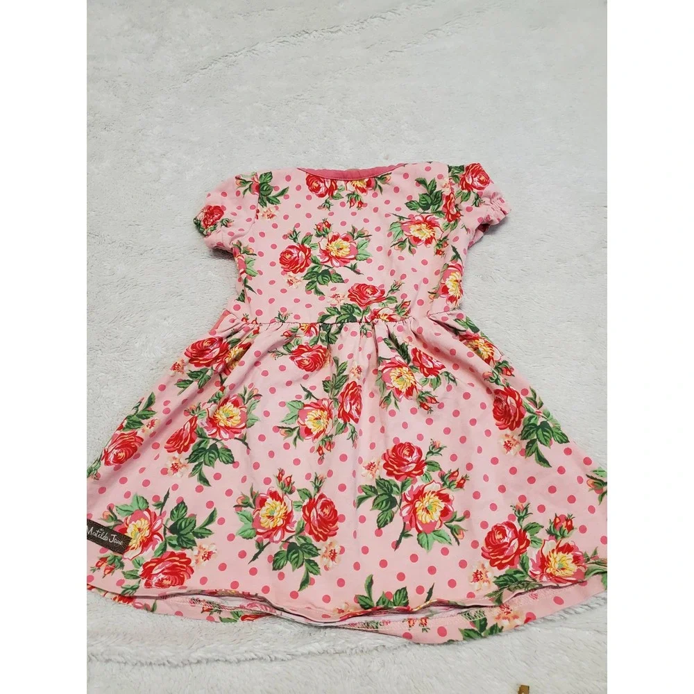 Matilda Jane Pretty in Pink Floral Polka Dot Casual Dress Girl 18 24‎ months